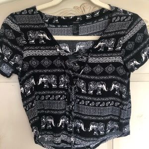 Elephant print crop top